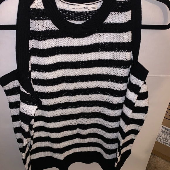 Rag & Bone Striped Cold-Shoulder Sweater size -S/P - Picture 3 of 5